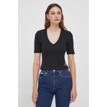 tekstylia Damskie T-shirty i Koszulki polo Calvin Klein Jeans J20J222379 Czarny