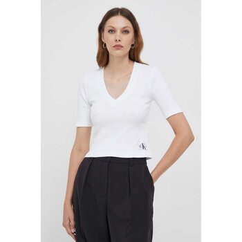 tekstylia Damskie T-shirty i Koszulki polo Calvin Klein Jeans J20J222379 Biały