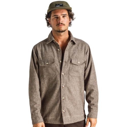 tekstylia Męskie Koszule z długim rękawem Otherwise Vaughn Overshirt - Brown Brązowy