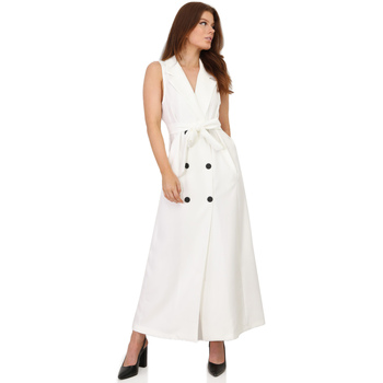 tekstylia Damskie Sukienki La Modeuse 68619_P159971 Biały
