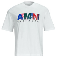 tekstylia Męskie T-shirty z krótkim rękawem Armani Exchange 3DZTKA Biały / Wielokolorowy