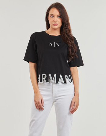 tekstylia Damskie T-shirty z krótkim rękawem Armani Exchange 3DYTAG Czarny / Srebrny