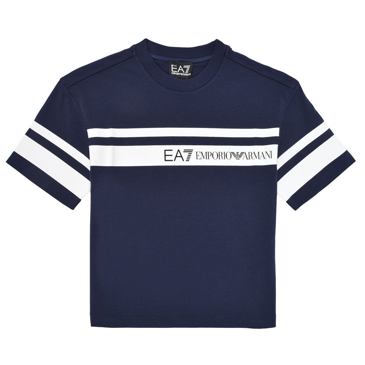 tekstylia Chłopiec T-shirty z krótkim rękawem Emporio Armani EA7 TSHIRT 3DBT58 Marine / Biały