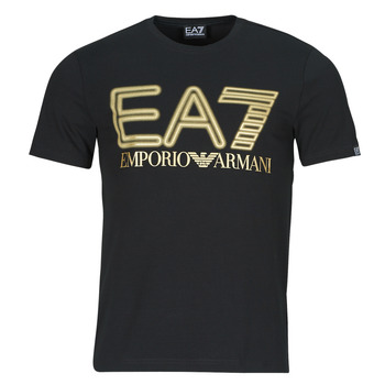 tekstylia Męskie T-shirty z krótkim rękawem Emporio Armani EA7 TSHIRT 3DPT37 Czarny / Złoty