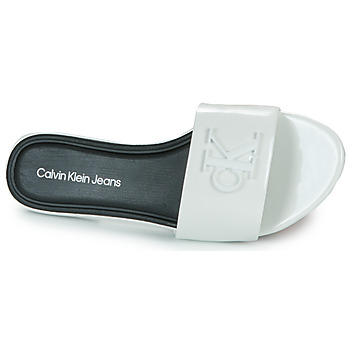 Calvin Klein Jeans FLAT SANDAL SLIDE MG MET Biały