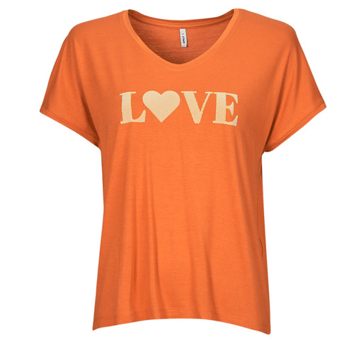 tekstylia Damskie T-shirty z krótkim rękawem Only ONLHARRINA  Pomarańczowy