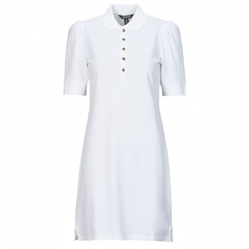 tekstylia Damskie Sukienki krótkie Lauren Ralph Lauren CHACE-SHORT SLEEVE-CASUAL DRESS Biały