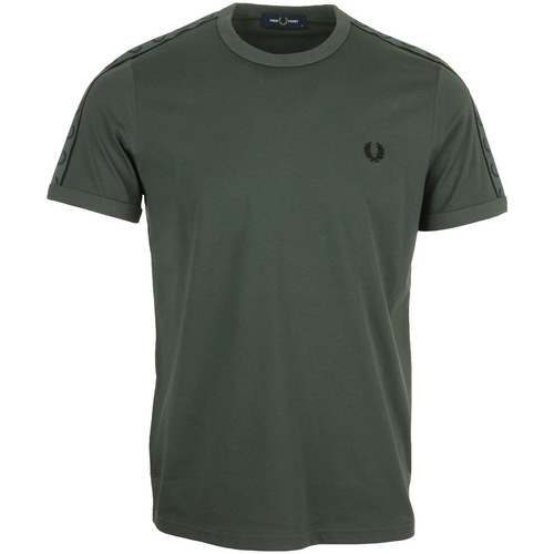 tekstylia Męskie T-shirty z krótkim rękawem Fred Perry Contrast Tape Ringer Tee Shirt Zielony