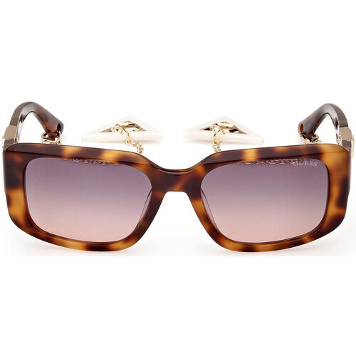 Zegarki & Biżuteria  Damskie okulary przeciwsłoneczne Guess Occhiali da Sole  GU7891/S 52B con Charms Brązowy