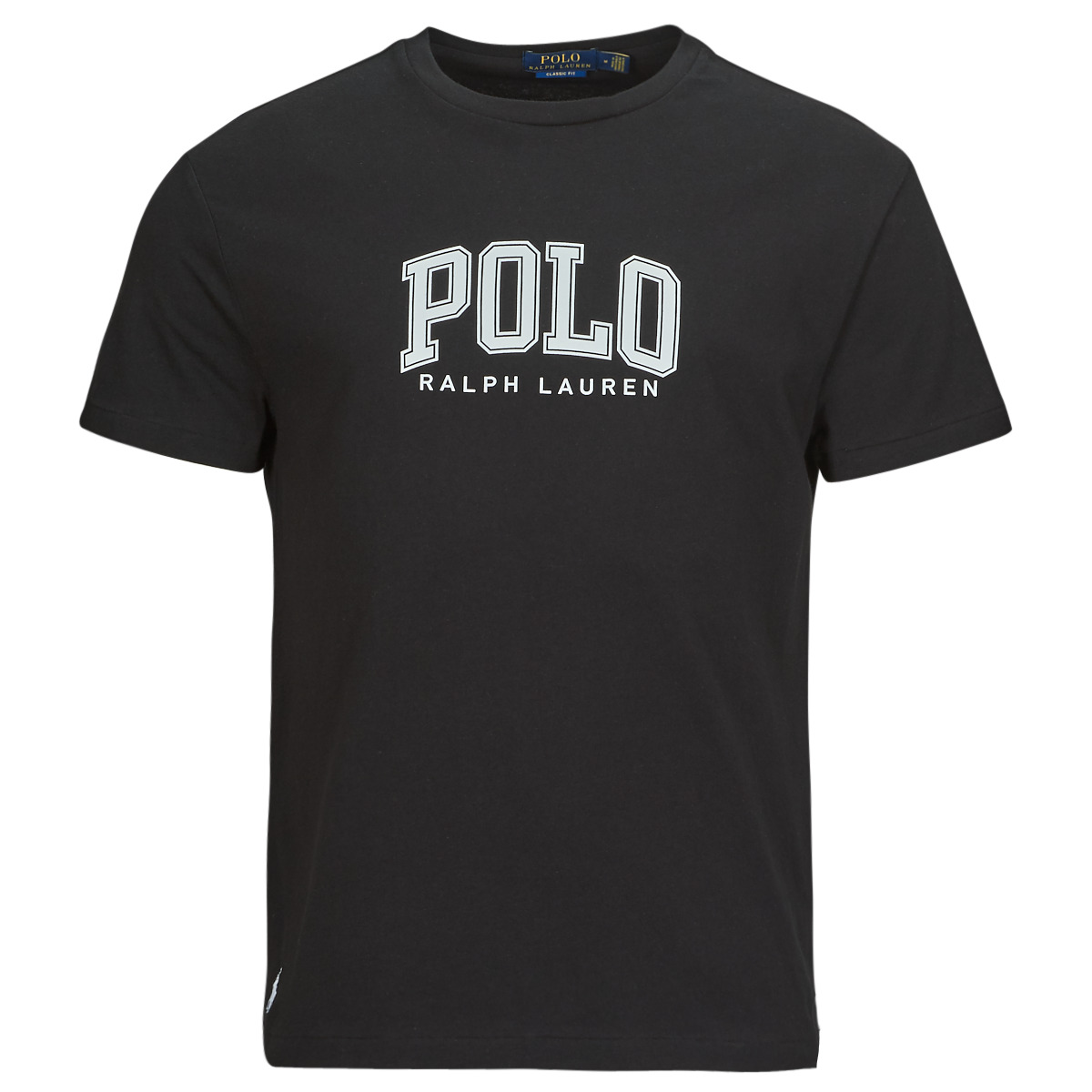 tekstylia Męskie T-shirty z krótkim rękawem Polo Ralph Lauren T-SHIRT AJUSTE EN COTON SERIGRAPHIE POLO RALPH LAUREN Czarny