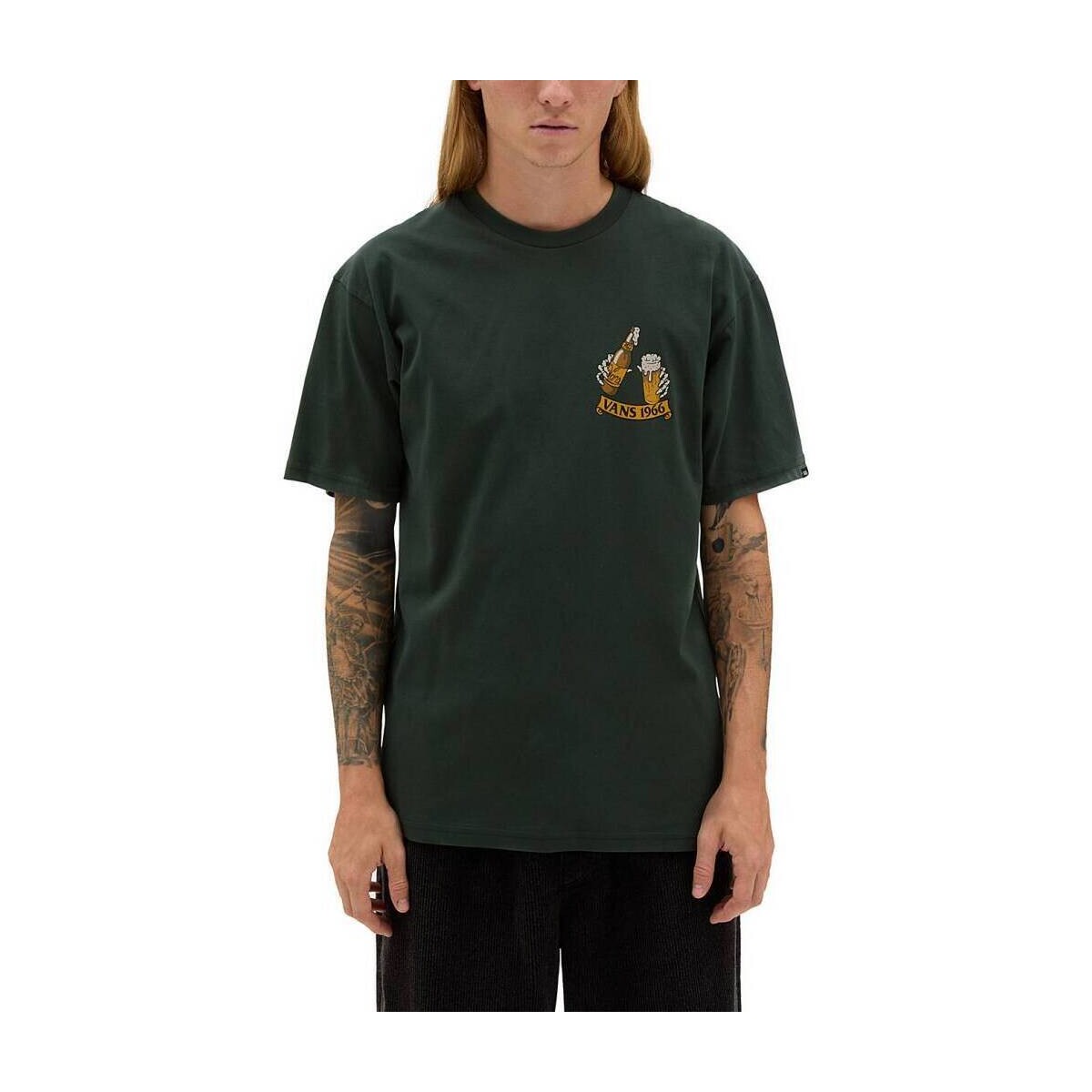 tekstylia Męskie Koszule z krótkim rękawem Vans 66 BELOW SS Zielony