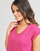tekstylia Damskie T-shirty z krótkim rękawem Pieces PCBILLO TEE LUREX STRIPES Różowy