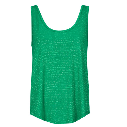 tekstylia Damskie Topy na ramiączkach / T-shirty bez rękawów Pieces PCBILLO TANK TOP LUREX Zielony