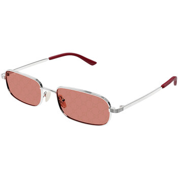 Zegarki & Biżuteria  okulary przeciwsłoneczne Gucci Occhiali da Sole  GG1457S 004 Logo Srebrny