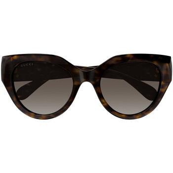 Zegarki & Biżuteria  Damskie okulary przeciwsłoneczne Gucci Occhiali da Sole  GG1408S 003 Brązowy