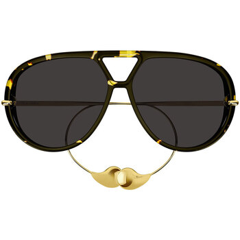 Zegarki & Biżuteria  okulary przeciwsłoneczne Bottega Veneta Occhiali da Sole  Drop Aviator BV1273S 005 Brązowy