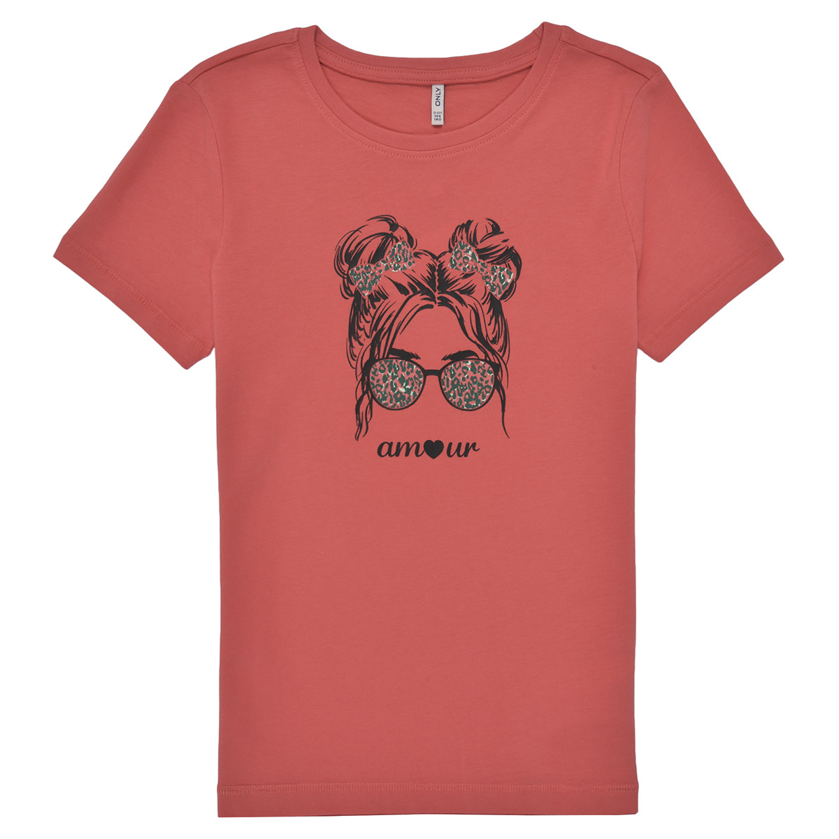 tekstylia Dziewczynka T-shirty z krótkim rękawem Only KOGKITA SYLVIA S/S GIRL TOP CS JRS Czerwony