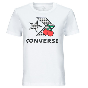 tekstylia Damskie T-shirty z krótkim rękawem Converse CHERRY STAR CHEVRON INFILL TEE WHITE Biały