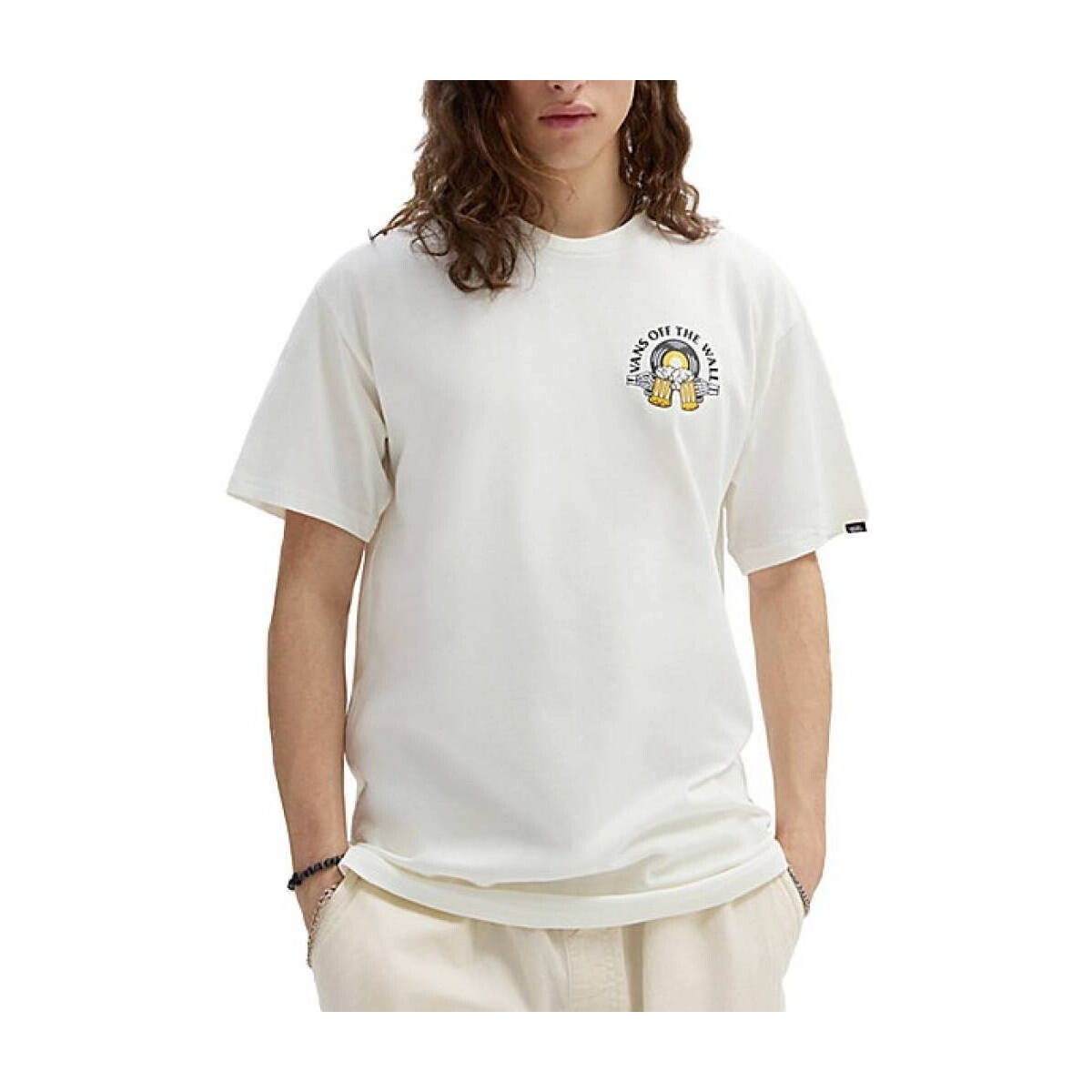 tekstylia Męskie Koszule z krótkim rękawem Vans BREW BROS TUNES SS TEE Biały