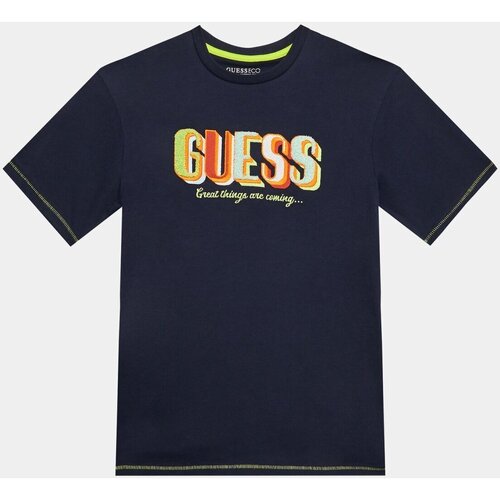 tekstylia Dziecko T-shirty i Koszulki polo Guess L3YI08 K8HM4 Niebieski