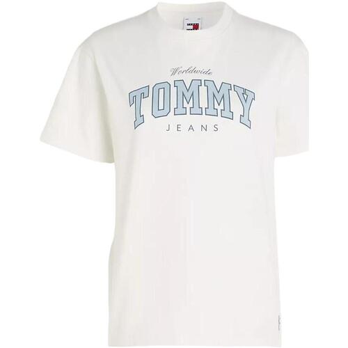tekstylia Damskie T-shirty z krótkim rękawem Tommy Hilfiger  Biały