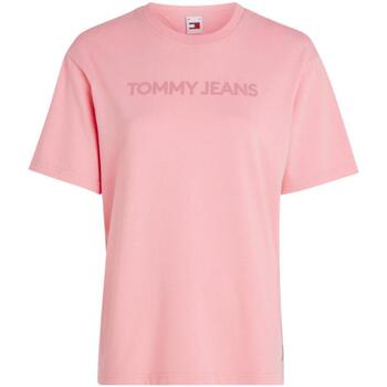 tekstylia Damskie T-shirty z krótkim rękawem Tommy Hilfiger  Różowy
