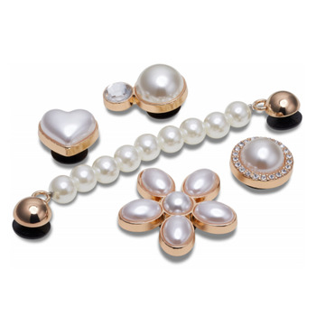 Crocs Dainty Pearl Jewelry 5 Pack Biały / Złoty