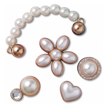 Crocs Dainty Pearl Jewelry 5 Pack Biały / Złoty