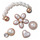 Dodatki Akcesoria do butów Crocs Dainty Pearl Jewelry 5 Pack Biały / Złoty