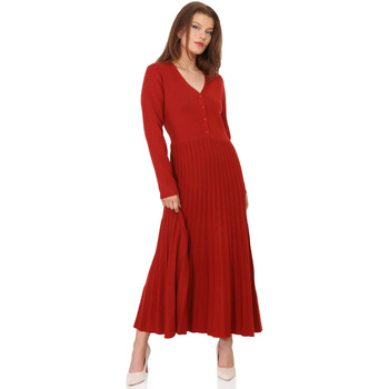 tekstylia Damskie Sukienki La Modeuse 68917_P160790 Czerwony