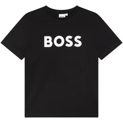 tekstylia Chłopiec T-shirty z długim rękawem BOSS J25P24 Czarny
