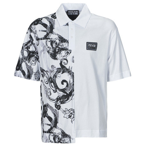 tekstylia Męskie Koszulki polo z krótkim rękawem Versace Jeans Couture 76GAG628 Biały / Czarny