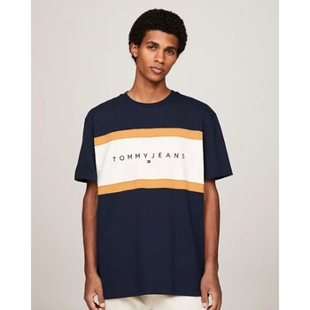 tekstylia Męskie T-shirty z krótkim rękawem Tommy Hilfiger DM0DM18427C1G Niebieski