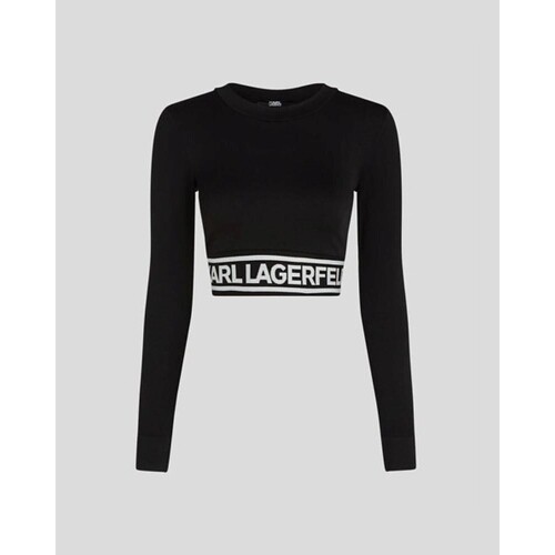 tekstylia Damskie Swetry Karl Lagerfeld 240W1716 SEAMLESS LOGO Czarny