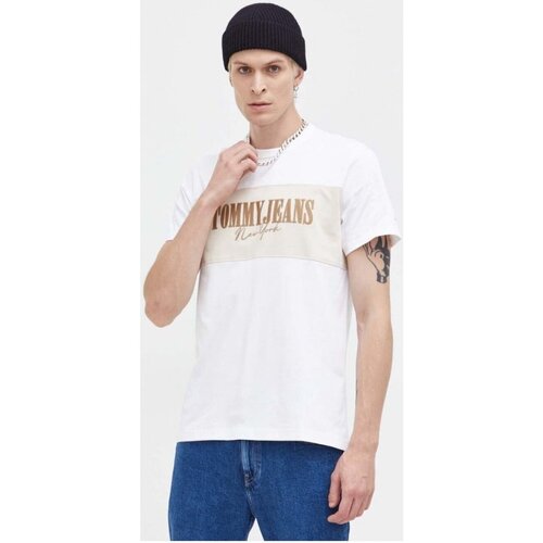 tekstylia Męskie T-shirty z krótkim rękawem Tommy Jeans DM0DM17914 Biały