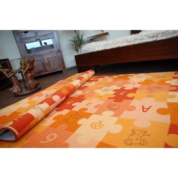 Rugsx Dywan dziecięcy PUZZLE oranż  100x150 cm Pomarańczowy