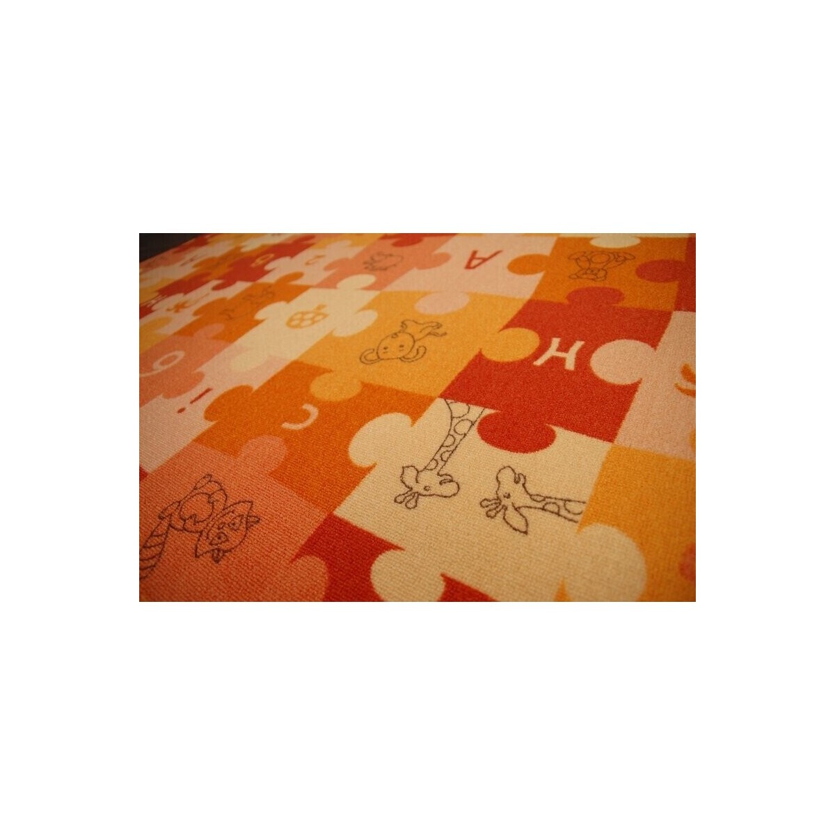 Dom Dywany Rugsx Dywan dziecięcy PUZZLE oranż  100x300 cm Pomarańczowy