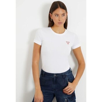 tekstylia Damskie T-shirty i Koszulki polo Guess W2YI44J1314 Biały