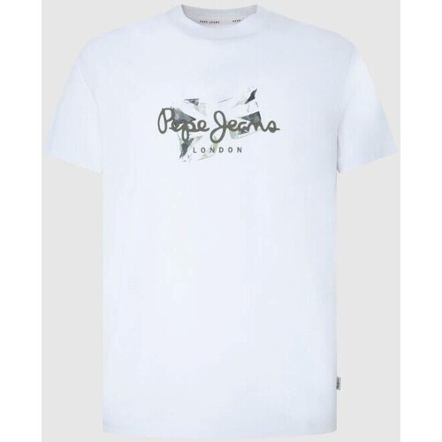 tekstylia Męskie T-shirty z krótkim rękawem Pepe jeans PM509208 COUNT Biały