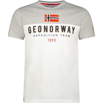 tekstylia Męskie T-shirty z krótkim rękawem Geo Norway SW1276HGNO-GREY-WHITE Biały