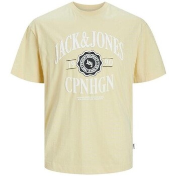 tekstylia Męskie T-shirty z krótkim rękawem Jack & Jones 12251899 JORLUCCA Żółty