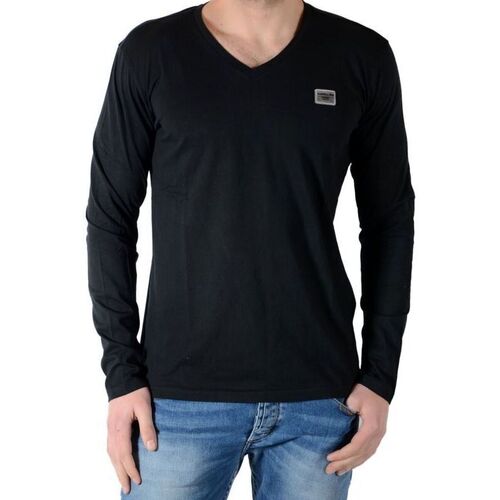 tekstylia Męskie T-shirty z długim rękawem Kaporal 54813 Czarny