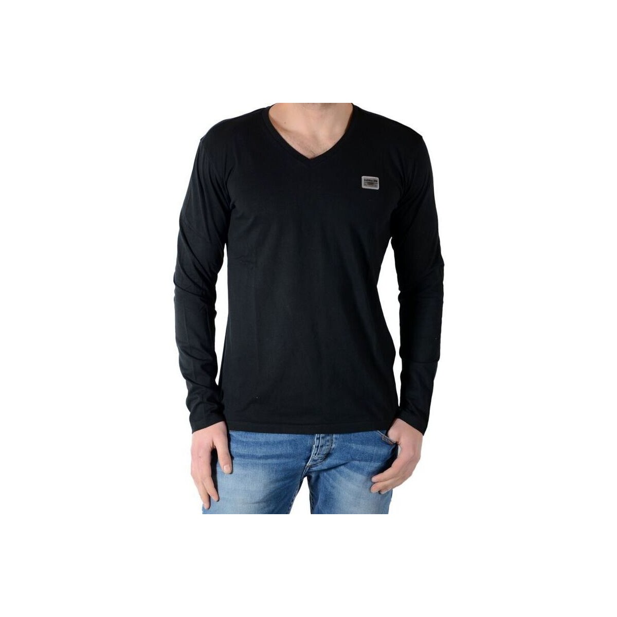 tekstylia Męskie T-shirty z długim rękawem Kaporal 54813 Czarny
