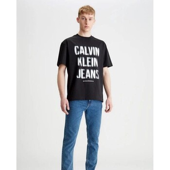 tekstylia Męskie T-shirty z krótkim rękawem Calvin Klein Jeans J30J324648 Czarny