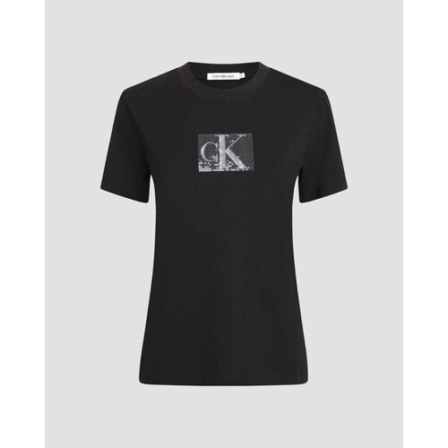 tekstylia Damskie T-shirty i Koszulki polo Calvin Klein Jeans J20J222961BEH Czarny