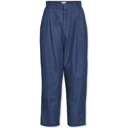 tekstylia Damskie Spodnie Object Joanna Trousers - Medium Blue Denim Niebieski