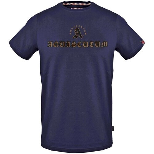 tekstylia Męskie T-shirty z krótkim rękawem Aquascutum T0092385 Niebieski