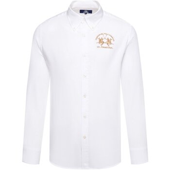tekstylia Męskie Koszule z długim rękawem La Martina CCMC01-PP003 Biały