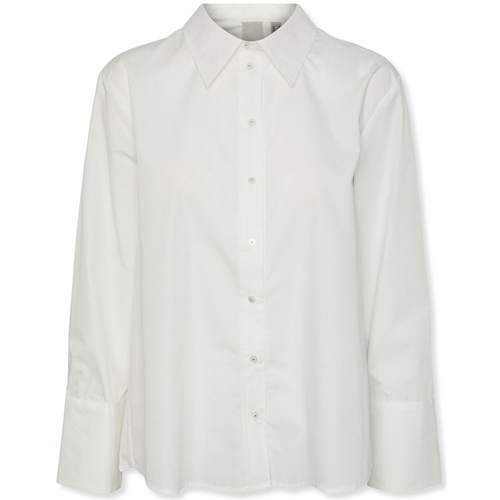 tekstylia Damskie Topy / Bluzki Y.a.s YAS Roya Shirt L/S - Star White Biały