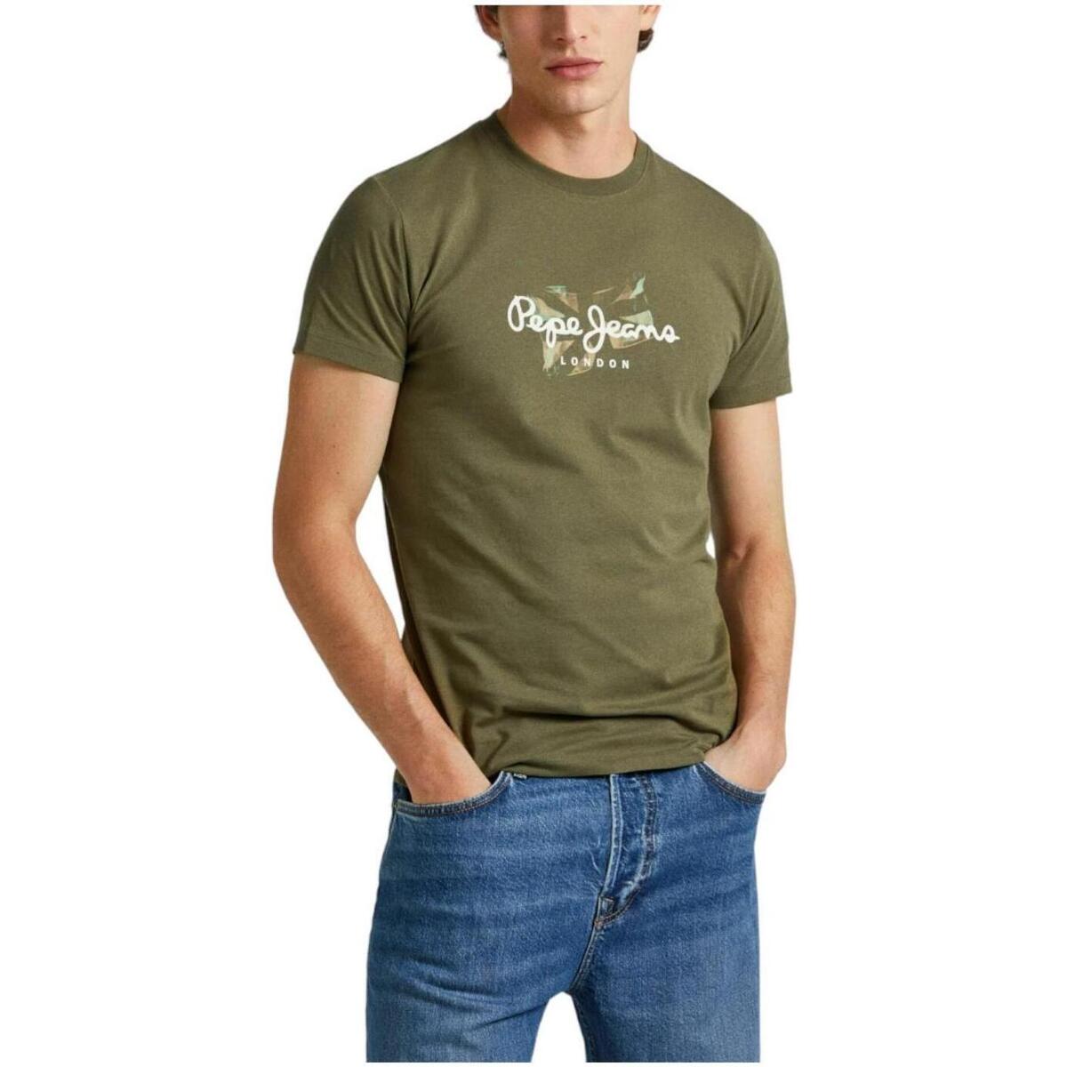 tekstylia Męskie T-shirty z krótkim rękawem Pepe jeans  Zielony